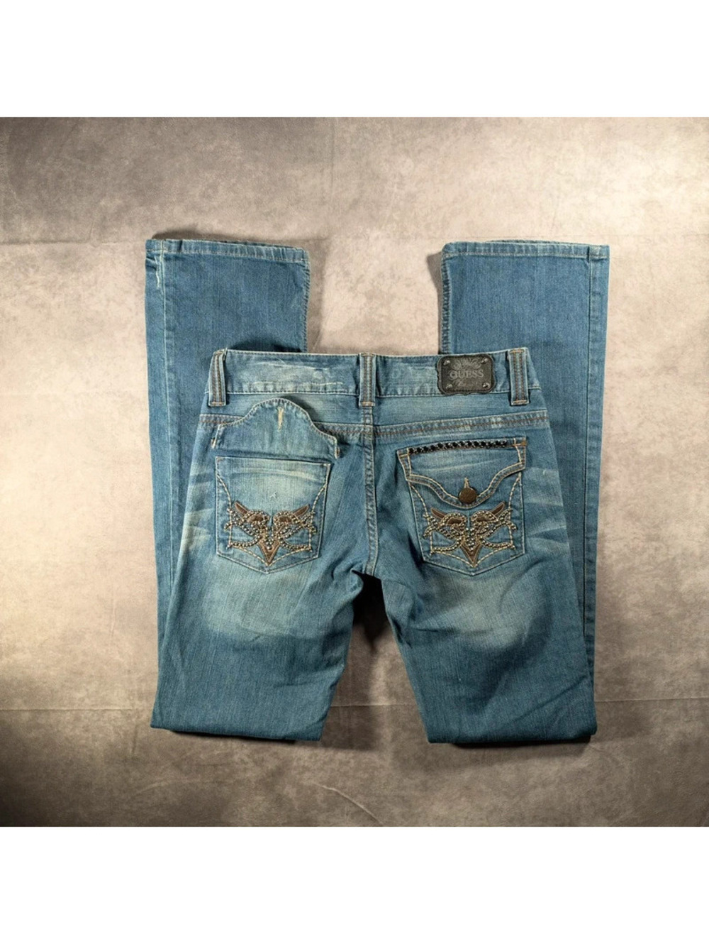 Vintage Guess Jeans Womens Y2K Low Rise Bootcut Studded Denim Jeans 27